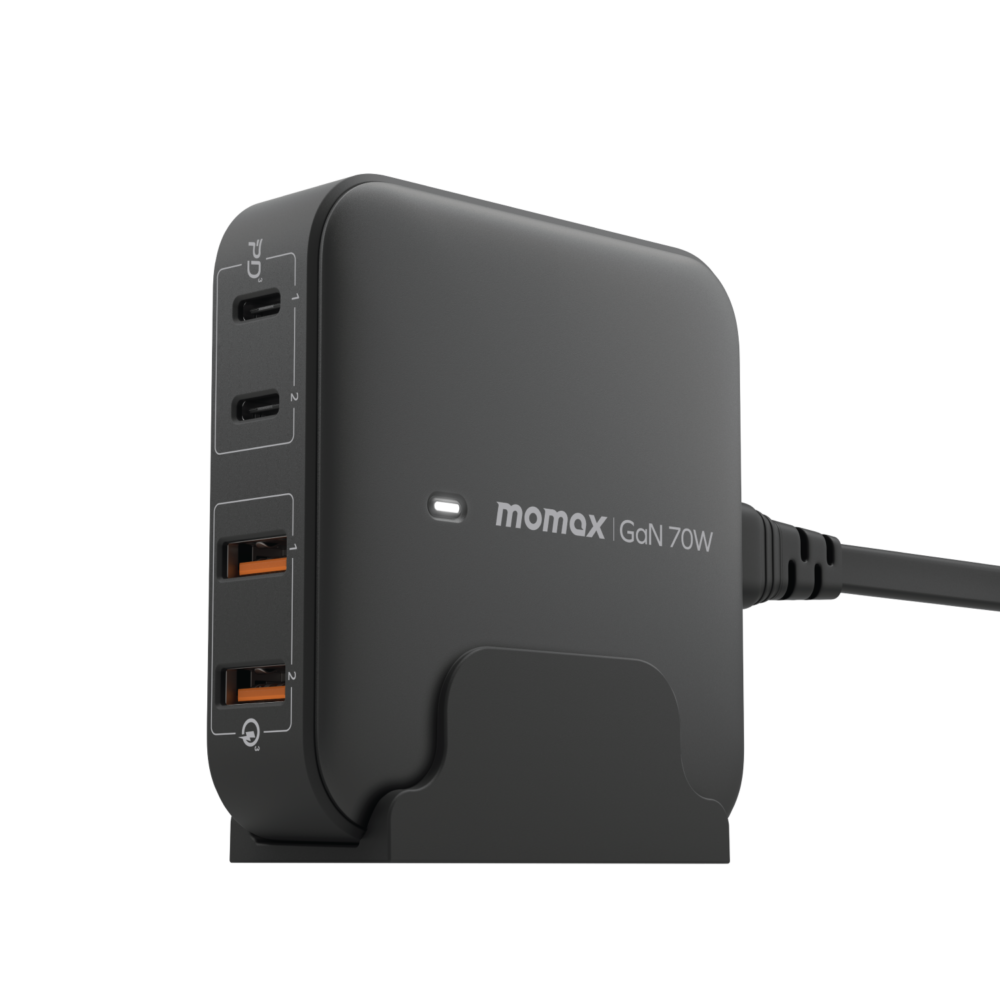 MOMAX ONEPLUG 100W 4-PORT GAN DESKTOP CHARGER GREY UM33UKE