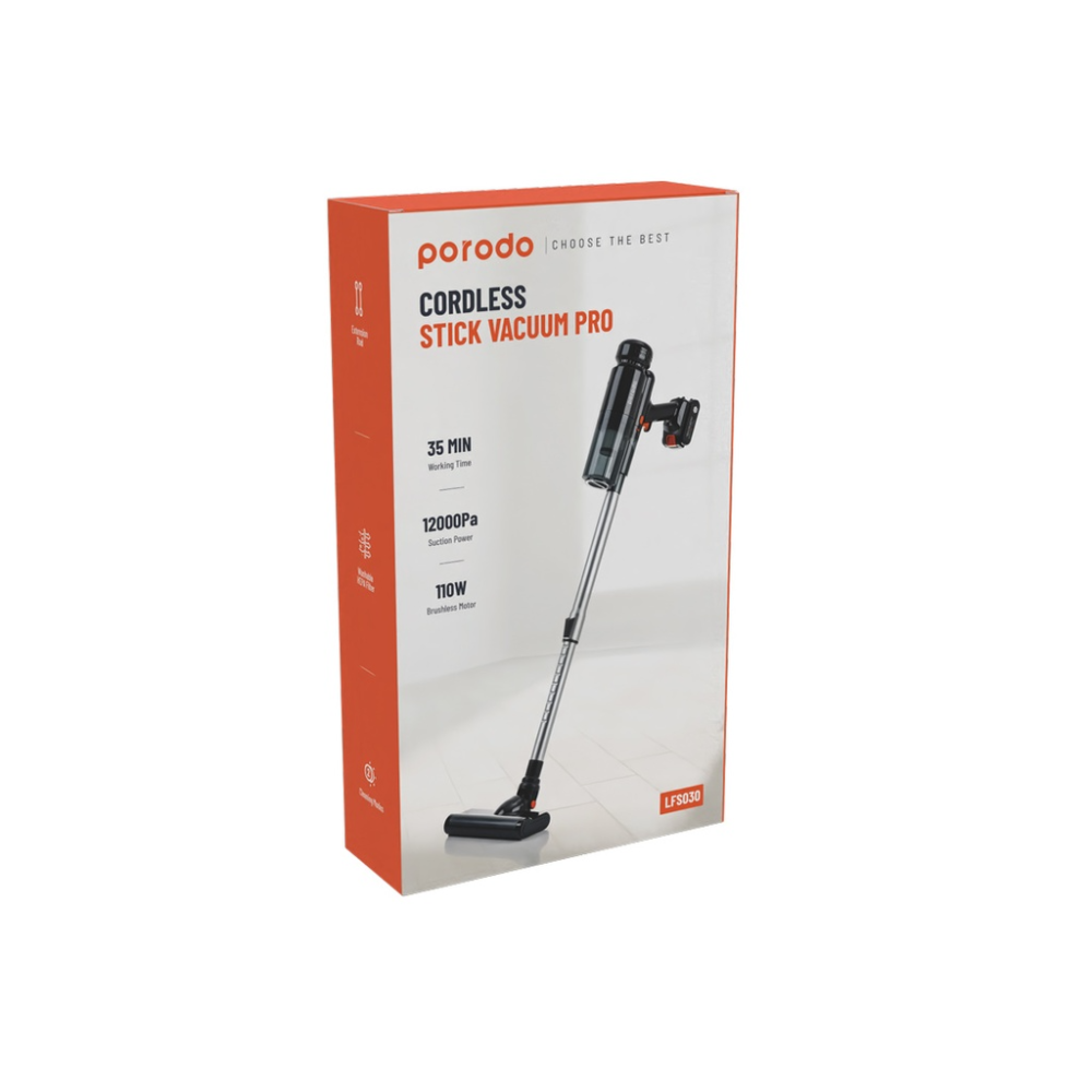 Porodo Cordless Stick Vacuum Pro - Black