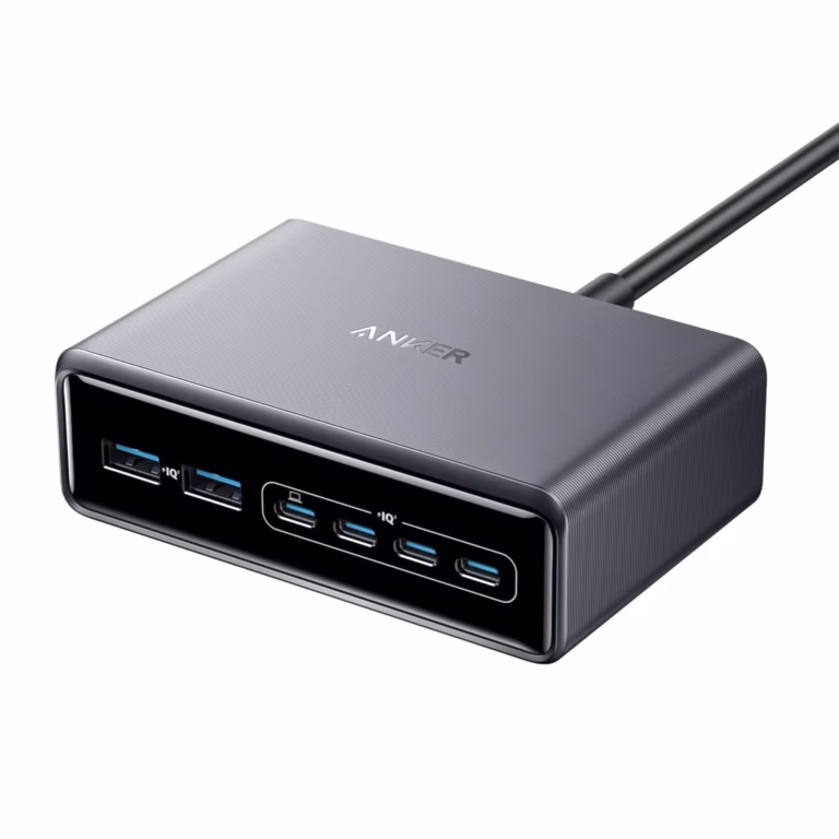 Anker 200W Multi-Port Desktop Charging Station 6 Port, GaN - Black