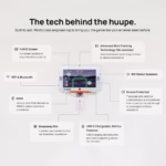 Huupe Mini Classic Smart Indoor Basketball Hoop, White, HD TV Backboard with Smart Features, Over-Door Mount, Sensor Shot Tracking, Rechargeable