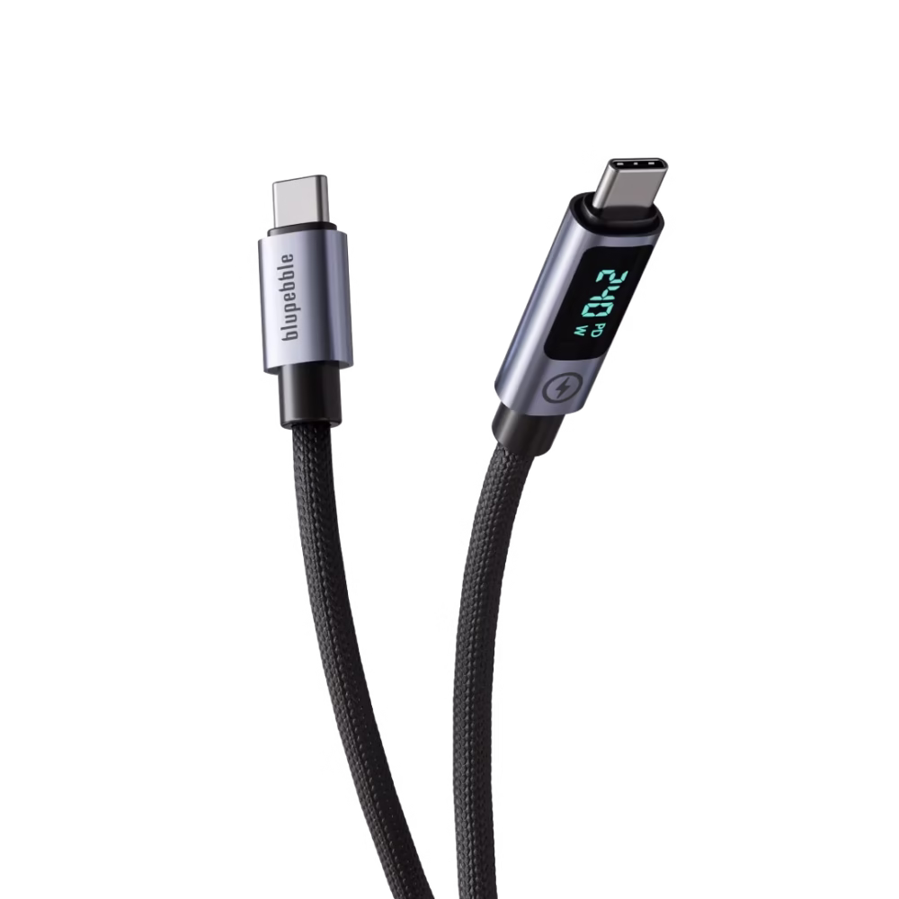 Blupebble PowerFlow2 240W USB-C To USB-C LED Braided Cable 1.2M