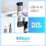 Blupebble USB-A 3.0 to USB-C OTG Adapter - Gray BP-OTGA2C-GY