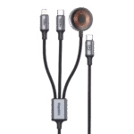 Blupebble PowerFlow USB-C To USB-C+Lightning+Watch Charger 100W PD Cable 1.2M Black BP-PF3IN1-BK