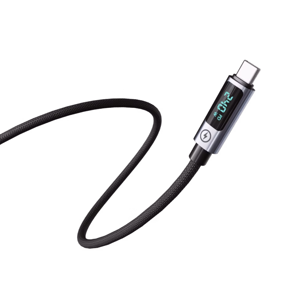 Blupebble PowerFlow2 240W USB-C To USB-C LED Braided Cable 1.2M