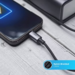 Blupebble PowerFlow USB-A To USB-C Cable PD 66W 1.2-Meter Black BP-USBA2C1.2M66W-BK