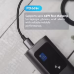 Blupebble PowerFlow USB-A To USB-C Cable PD 66W 1.2-Meter Black BP-USBA2C1.2M66W-BK