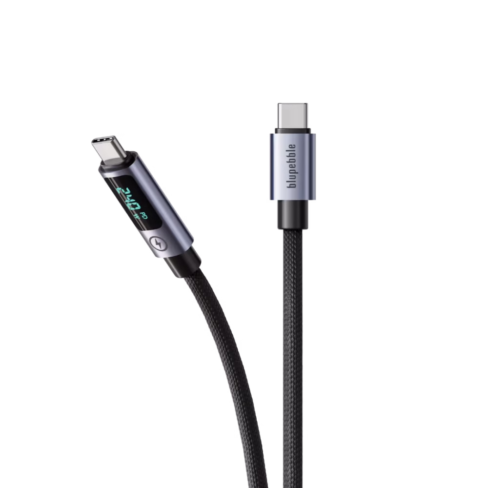 Blupebble PowerFlow2 240W USB-C To USB-C LED Braided Cable 1.2M
