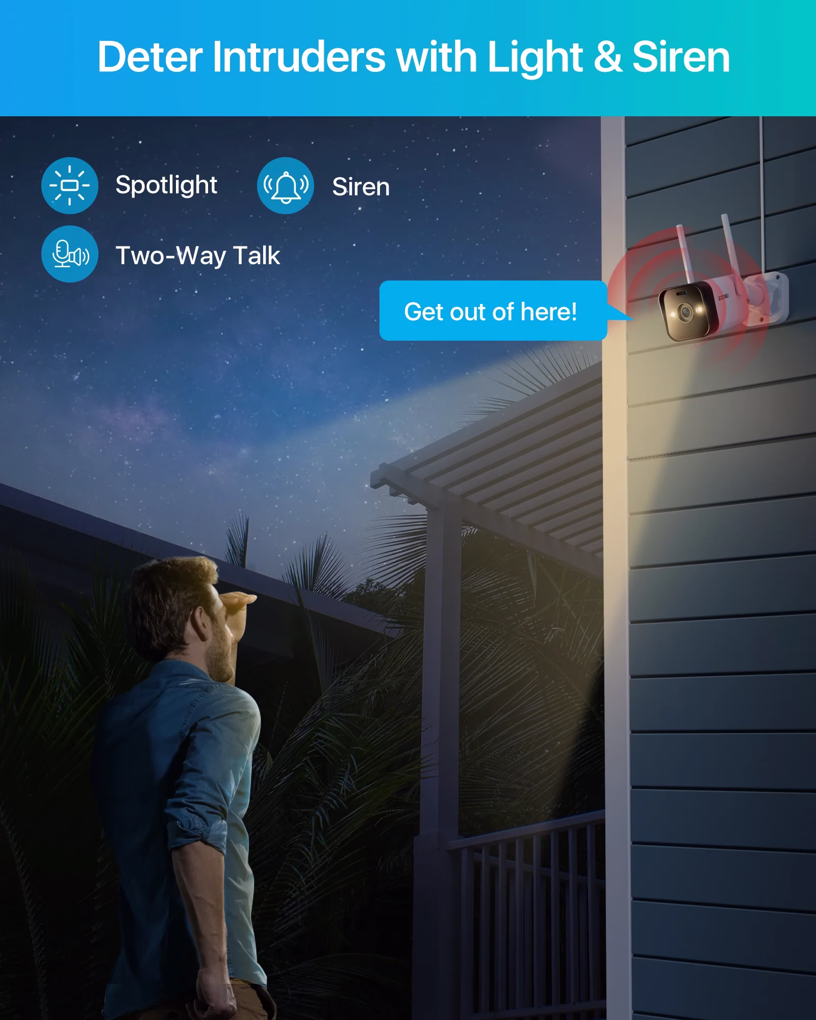 Zosi C188 4MP CCTV Camera Outdoor Indoor + Person/Vehicle Detection