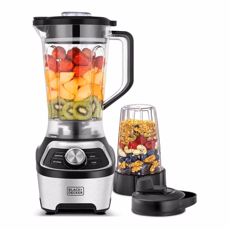 Black + Decker Blender, 1200W, 1.85L BPA-Free Jar, 500ml Travel Cup, Black, BXH1200-B5
