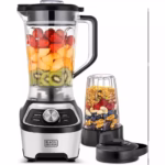 Black + Decker Blender, 1200W, 1.85L BPA-Free Jar, 500ml Travel Cup, Black, BXH1200-B5