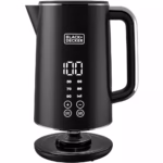BLACK+DECKER Digital Kettle, 2300W, 1.7L, Touch Screen, Double Wall Design, 6 Preset Temps, 30-Min Keep Warm, LED Display, Auto Shut-Off, Boil-Dry Protection, Cool-Touch Exterior, Black - JCD200-B5