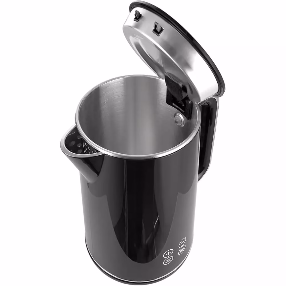 BLACK+DECKER Digital Kettle, 2300W, 1.7L, Touch Screen, Double Wall Design, 6 Preset Temps, 30-Min Keep Warm, LED Display, Auto Shut-Off, Boil-Dry Protection, Cool-Touch Exterior, Black - JCD200-B5