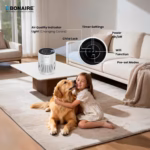 Bonaire GAP12 HEPA Air Purifier for Home with Pre‑Filter, Activated Carbon Filter, Auto Mode, PM2.5 Sensor, Timer, Sleep Mode, Child Lock & Filter Replacement Indicator – Compact Design – White