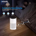 Bonaire GAP13 Smart Air Purifier | 390 m³/h CADR | 360° Air Intake | Multi‑Layer Filter System | PM2.5 Sensor | Wi‑Fi App Control | Timer | Sleep Mode 26 dB | Filter Indicator | Child Lock | White