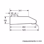 Series 4, Built-In Under-counter Hood 60cm, 68DB, 3 Speed, 260m³/h-Recirculation / 350m³/h-Ducted, Stainless Steel, Made in Turkey - Image 5