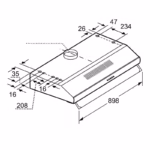 Series 4, Built-In Under-counter Hood 90cm, 68DB, 3 Speed, 260m³/h-Recirculation / 350m³/h-Ducted, Stainless Steel, Made in Turkey - Image 4