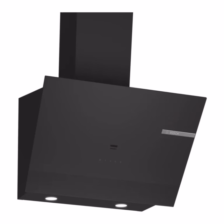 Series 4, Inclined Chimney Hood 60cm, 59DB, 2 Speed +Intensive, 296m³/h-Recirculation / 510m³/h-Ducted, Black, Made in Turkey