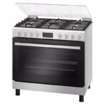 Series 6, Full Gas Cooker 90cm, Digital Timer, With Rotisserie, Stainless Steel, Made in Egypt