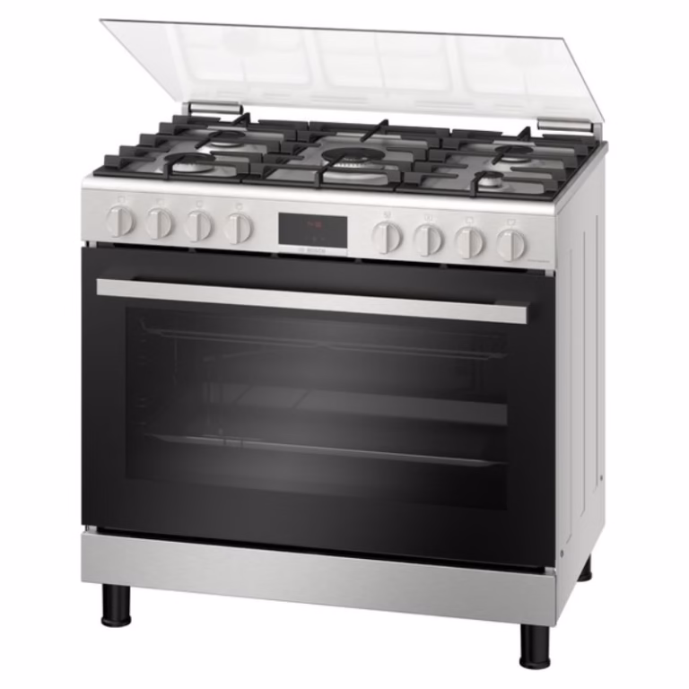 Series 6, Full Gas Cooker 90cm, Digital Timer, With Rotisserie, Stainless Steel, Made in Egypt