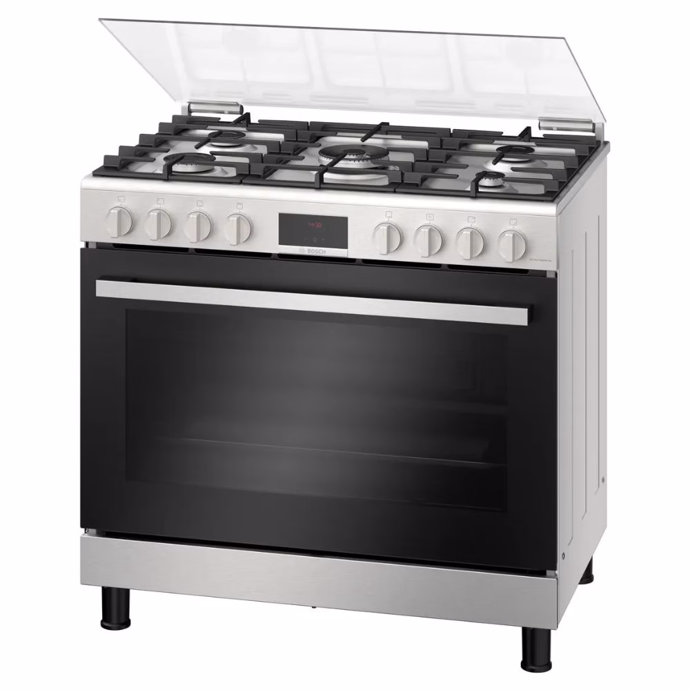 Series 6, Full Gas Hybrid Cooker 90cm, Digital Timer, Rotessirie, Stainless Steel, Made in Egypt