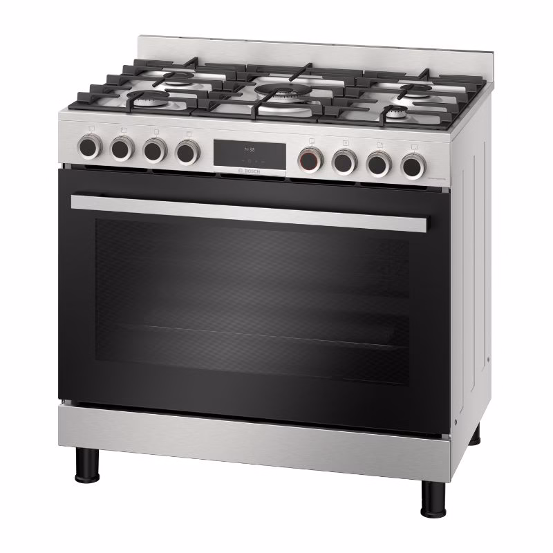 Series 8, Full Gas Hybrid Cooker 90cm, Digital Timer, Rotessirie, Stainless Steel, Made in Turkey