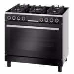 Series 8, Full Gas Hybrid Cooker 90cm, Digital Timer, Rotessirie, Black Glass, Made in Egypt