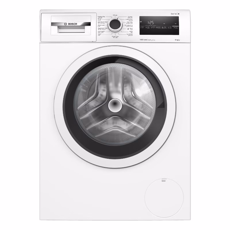 Series 4, Front Load Washer, 8KG/1400 RPM, White Color, 55DB, Made in Turkey