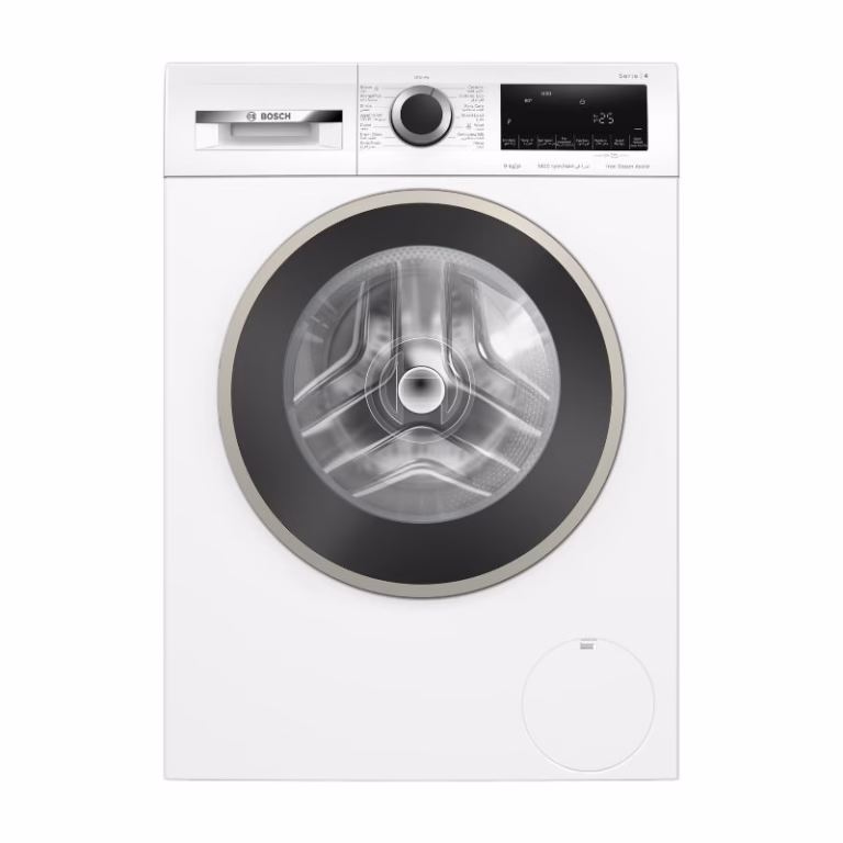 Series 4, Front Load Washer, 9KG/1400 RPM, White Color, 55DB, Made in Turkey