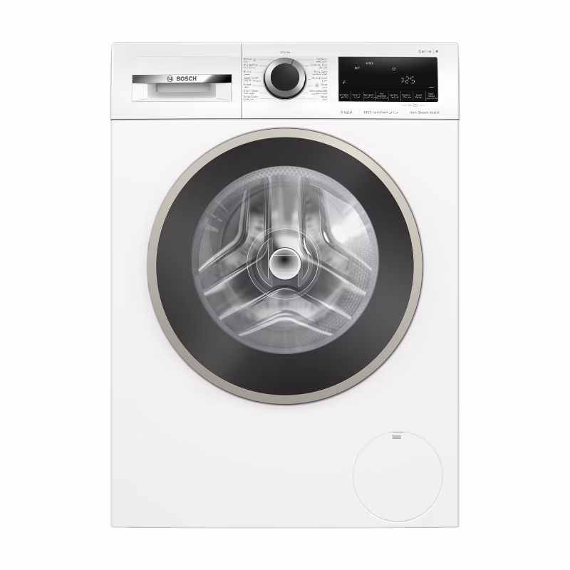 Series 4, Front Load Washer, 9KG/1400 RPM, White Color, 55DB, Made in Turkey