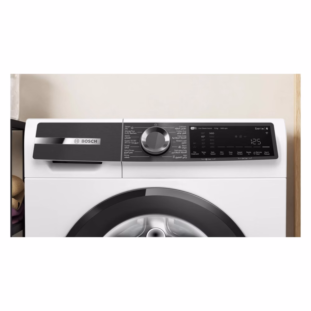 Series 6, Front Load Washer, 10KG/1400 RPM, White Color, Home Connect, Made in Turkey - Image 3